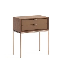 Столик У изголовья из орехового деревакожи Delina единый размер каштановый AM.PM  фото, kupilegko.ru